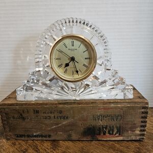 Waterford Crystal Wharton Vintage Mantel Clock with Gold Accents Quartz Movement